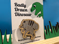 Jimothy!!!!!!!!! Hand drawn, laser cut wood pin bage
