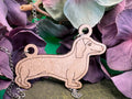 Jeremy the Dachshund natural hand-drawn wooden necklace