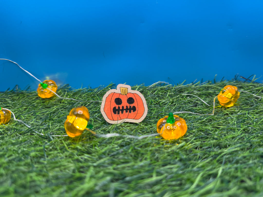 Jack, King of the Pumpkins! Hand Drawn Laser Cut Wooden Halloween Pin Badge