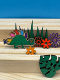 Greg the Steg - hand drawn, laser cut, pin badge