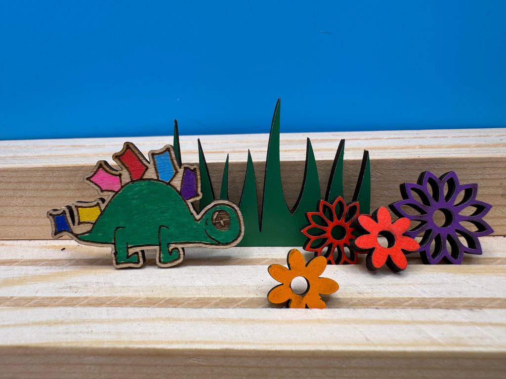 Greg the Steg - hand drawn, laser cut, pin badge