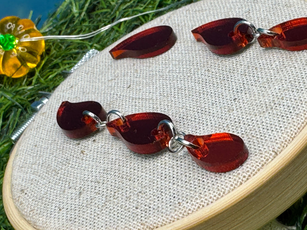 Bite Me! Hand Drawn Laser Cut Acrylic Statement Halloween Earrings