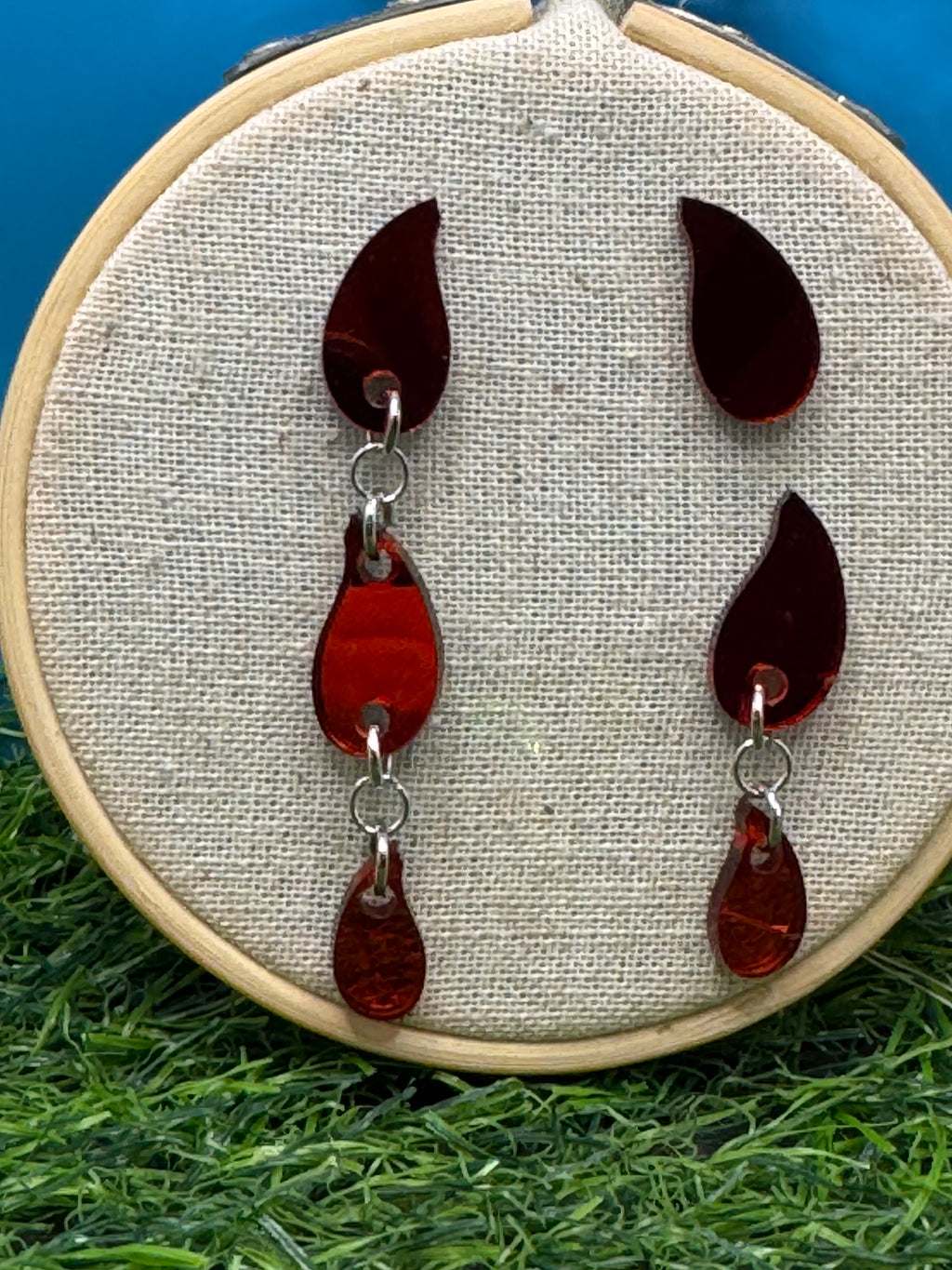 Bite Me! Hand Drawn Laser Cut Acrylic Statement Halloween Earrings
