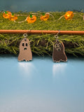 Casper, the (sometimes friendly) Ghost! Hand Drawn Laser Cut Acrylic Halloween Earrings